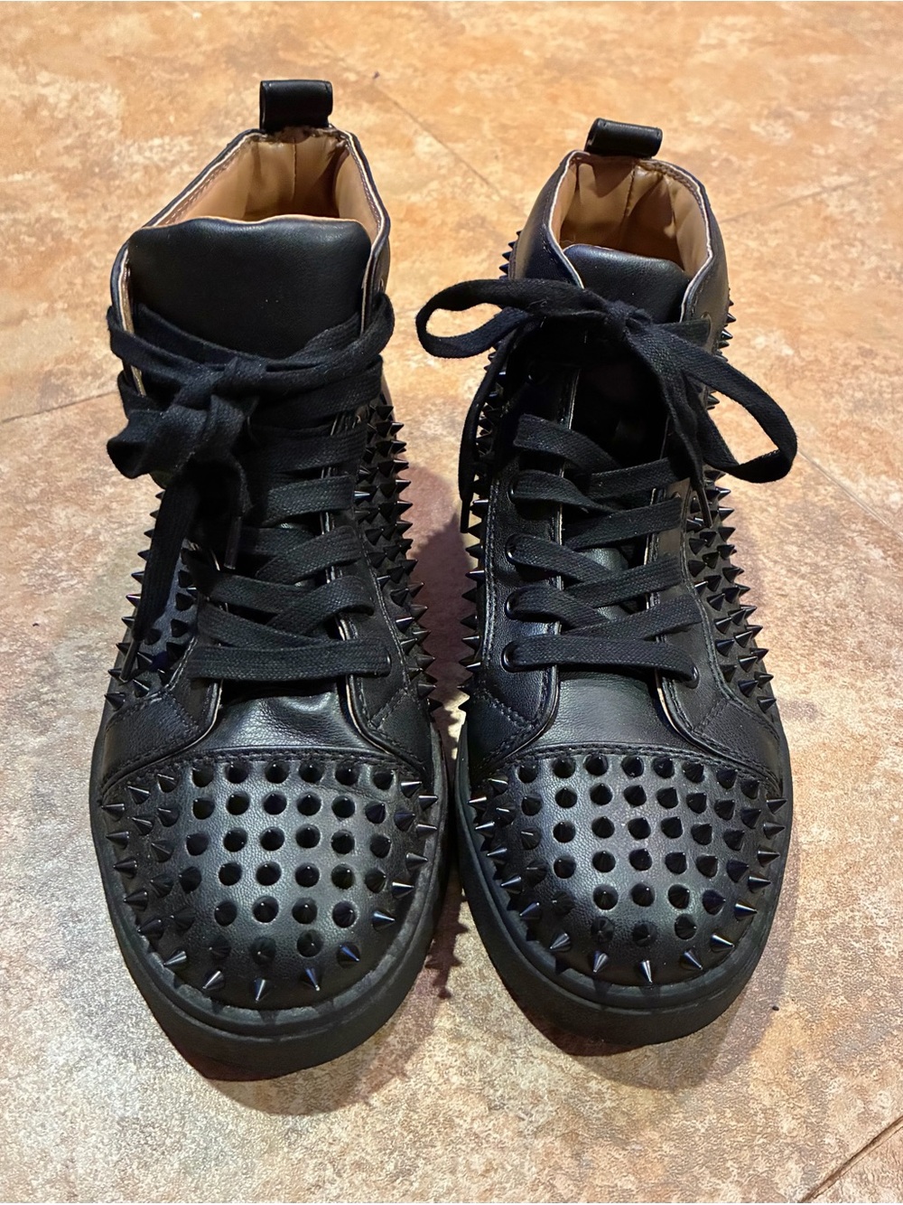 Steve Madden Black Men's Spike-Embellished High-Top Sneakers